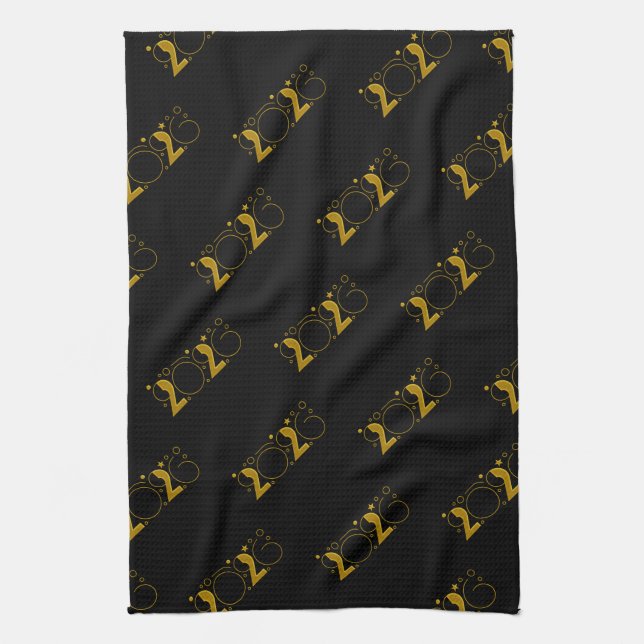 Paño De Cocina Happy New Year 2026 gold (Vertical)