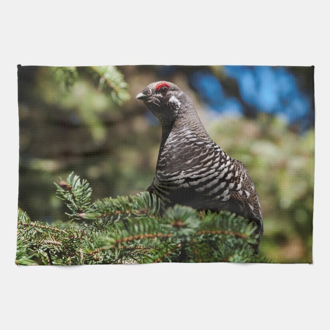Paño De Cocina Happy Spruce Grouse (Horizontal)