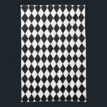 Paño De Cocina Harlequin blanco y negro<br><div class="desc">El estilo tradicional clásico del modelo elegante de los diamantes del Harlequin en blanco y negro contemporáneo</div>