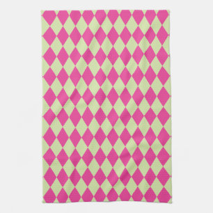 Paño De Cocina Harlequin Hot Pink and Mint