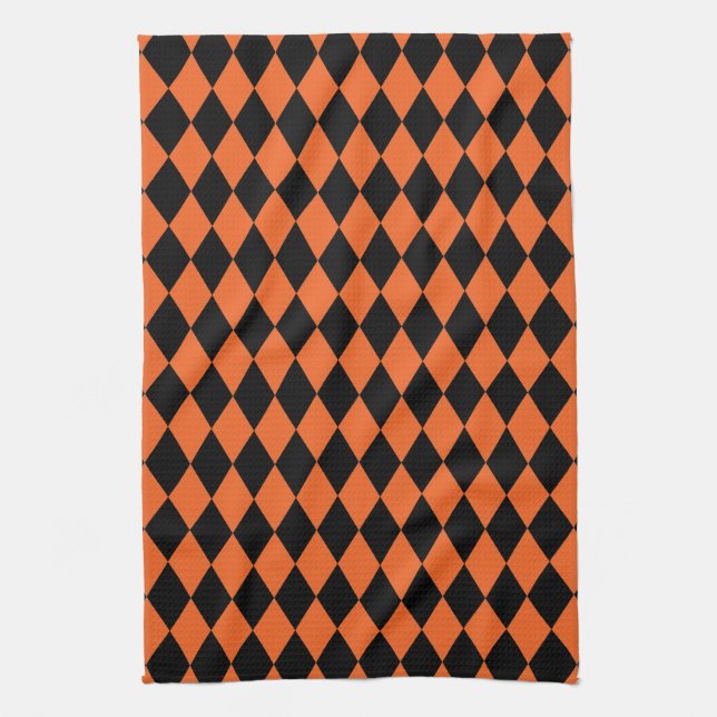 Paño De Cocina Harlequin Naranja y negro (Vertical)