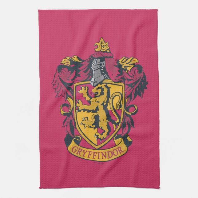 Paño De Cocina Harry Potter | Gryffindor Escudo Gold y Red (Vertical)
