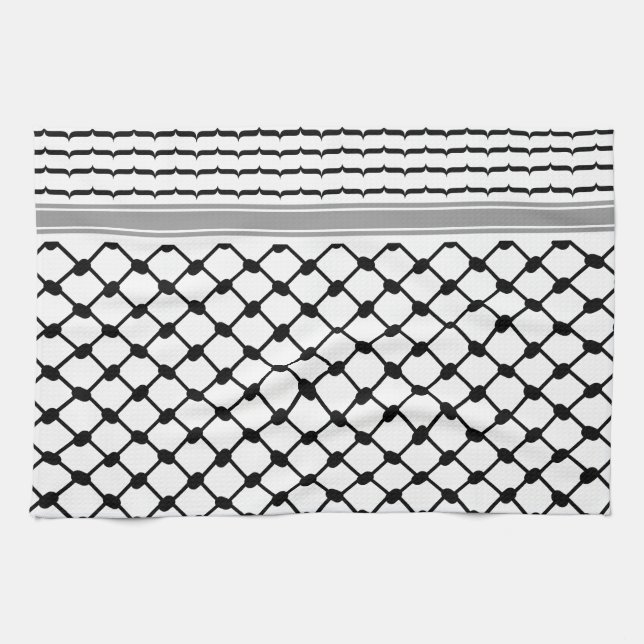 Paño De Cocina Hatta Keffiyeh Kufiya Folk Palestino (Patrón 2) (Horizontal)
