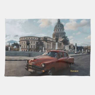 Paño De Cocina Havana Cuba Coche Clásico Antiguo