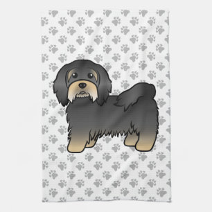 Paño De Cocina Havanés negro y bronceador perro de dibujos animad