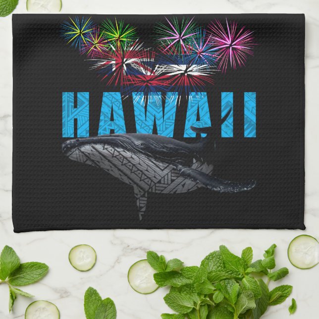 PAÑO DE COCINA HAWAII NYE POLYNESIAN TRIBAL HUMPBACK (Doblado)
