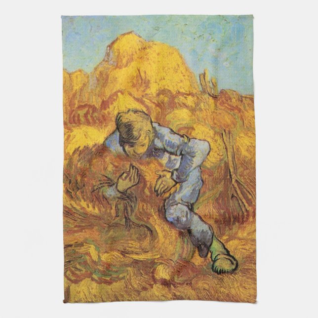 Paño De Cocina Haz de trigo (según Millet) por Vincent van Gogh (Vertical)
