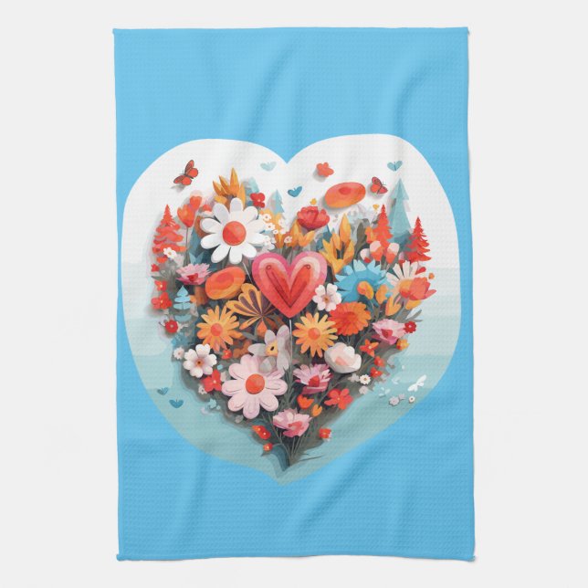 Paño De Cocina Heart flower (Vertical)