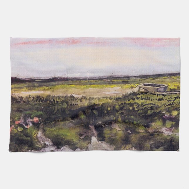 Paño De Cocina Heath con una carretilla de Vincent van Gogh (Horizontal)