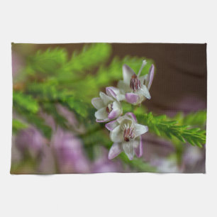 Paño De Cocina Heather Spring flor evergreen flor morado blanco