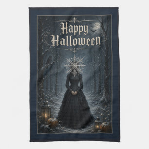 Paño De Cocina Hechicera de Halloween de Medianoche Helada