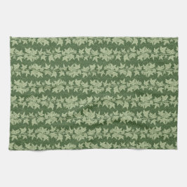 Paño De Cocina Hedera Ivy Vines - patrón L_D verde botánico.