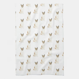 Paño De Cocina Heeler de Cattledog (blanco rojo)