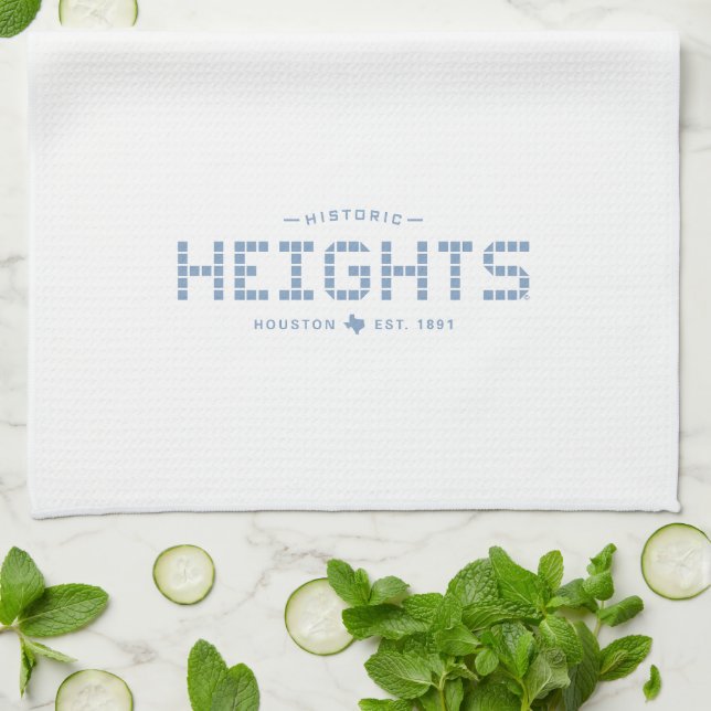 Paño De Cocina Heights Tile, Baldosa Azul, Houston Heights (Doblado)