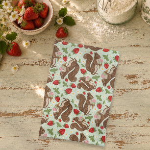 Paño De Cocina Helado De Fresa De Ardilla Caprichosa Del Bosque