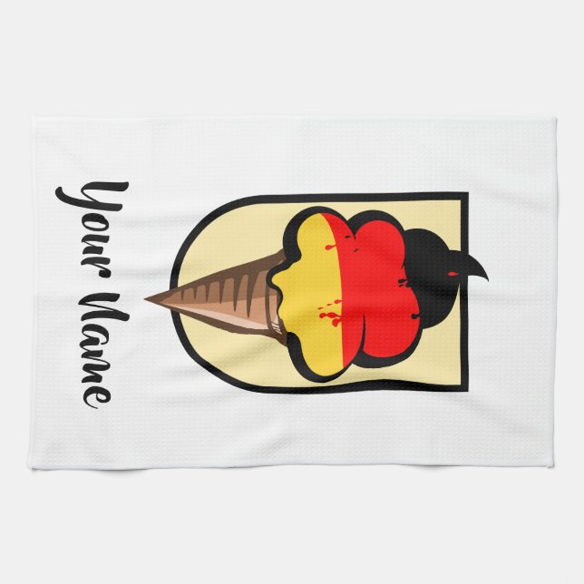 Paño De Cocina Helado de verano de bandera alemana Deutschland (Horizontal)