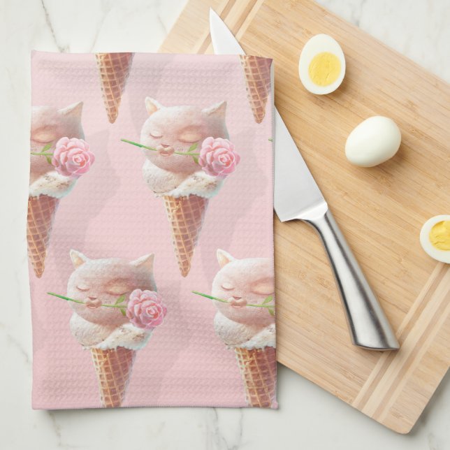Paño De Cocina Helado Kitty - Rosy & Dreamy (Doblado Cuarto)
