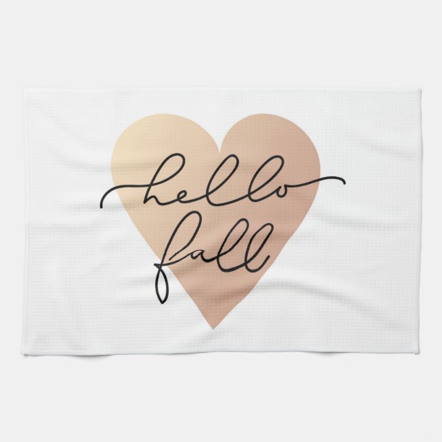 Paño De Cocina Hello Fall Love Heart (Horizontal)