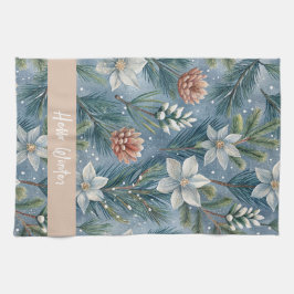 Paño De Cocina Hello Winter Pines & Flowers