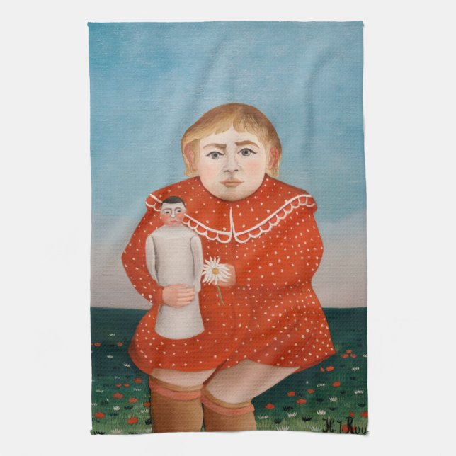 Paño De Cocina Henri Rousseau - Niño con muñeca (Vertical)