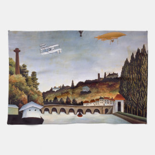 Paño De Cocina Henri Rousseau - Puente Sevres y colinas de Clamar