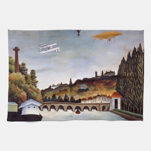 Paño De Cocina Henri Rousseau - Puente Sevres y colinas de Clamar (Horizontal)