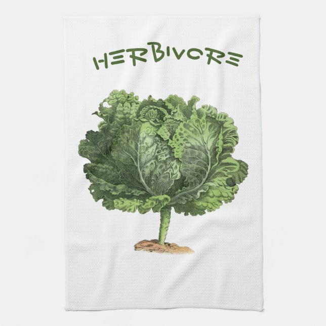 Paño De Cocina Herbivore Kale Vegan Vegetarian (Vertical)
