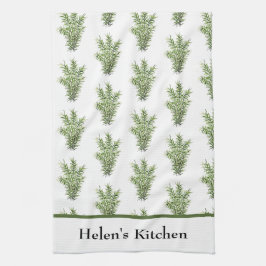 Paño De Cocina Herbs Rosemary Kitchen Greenery Watercolor Rustic