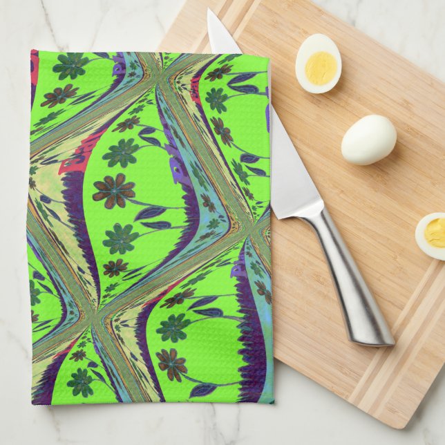 Paño De Cocina Hermosa Belleza Floral en Jardín Ecléctico (Doblado Cuarto)