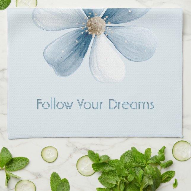 Paño De Cocina Hermosa Flor Azul (Doblado)