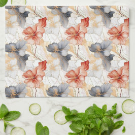 Paño De Cocina Hermosa flor azul y blanca de la pradera femenina