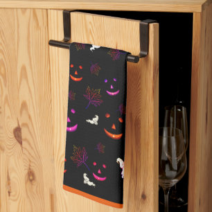 Paño De Cocina Hermosa Halloween sonríe lindo fantasmas negro