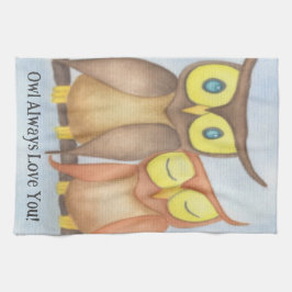 Paño De Cocina Hermosa lechuza acuarela