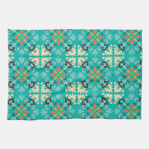 Paño De Cocina 💚 💛 Hermosa menta y Azulejos amarillos,