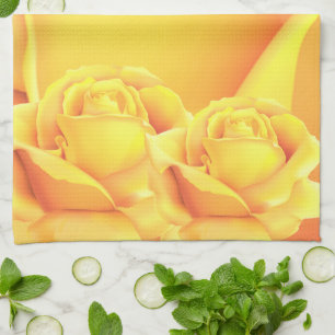 Paño De Cocina Hermosa rosa amarilla