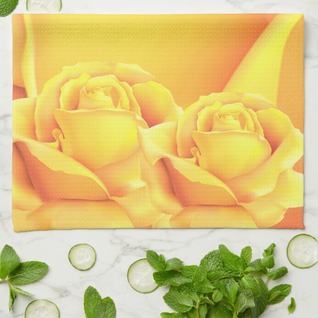 Paño De Cocina Hermosa rosa amarilla (Doblado)