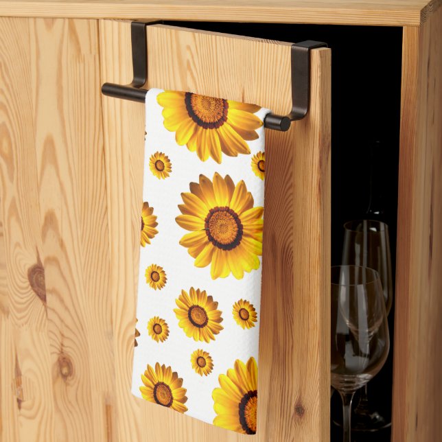 Paño De Cocina Hermosas flores amarillas (Pliegue de tercios)