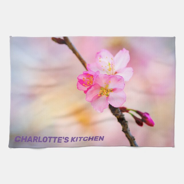 Paño De Cocina Hermosas flores de cerezo de Sakura (Horizontal)