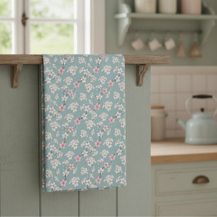 Paño De Cocina Hermosas flores de cerezo rústico