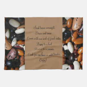 Paño De Cocina Hermosas judías secas, receta de cocina casera