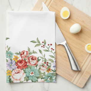 Paño De Cocina Hermosas y elegantes ramos florales primaverales