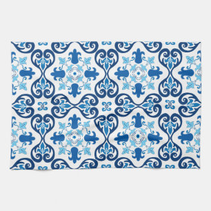 Paño De Cocina 💙 Hermoso Azulejos azules III 