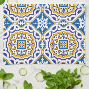 Paño De Cocina 💙 Hermoso Azulejos azules IV Baldosas pequeñas