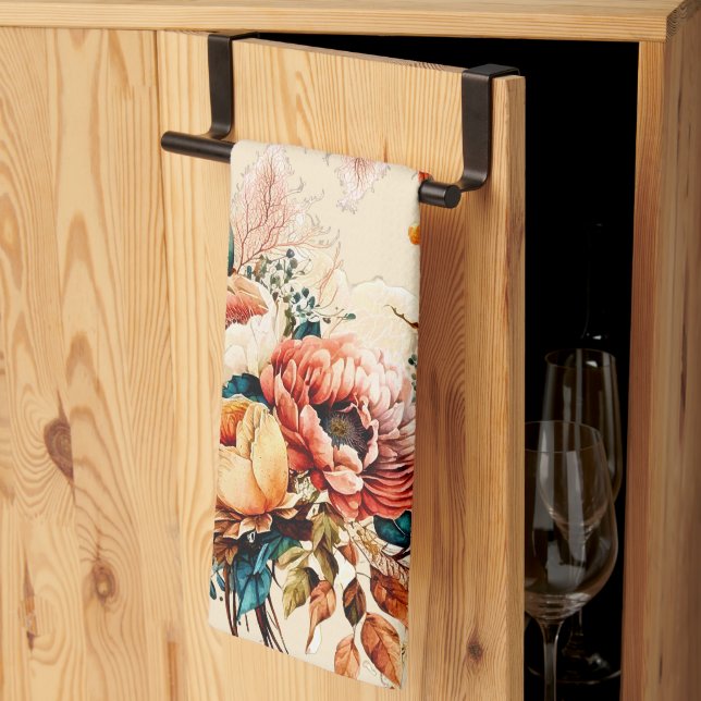 Paño De Cocina Hermoso bouquet boho de otoño (Pliegue de tercios)