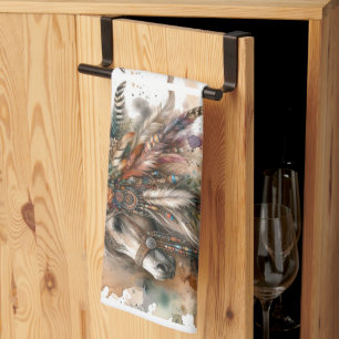 Paño De Cocina Hermoso Caballo Boho