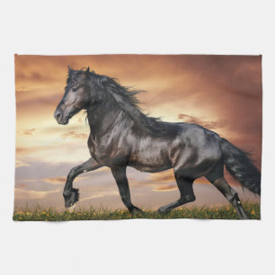 Paño De Cocina Hermoso caballo negro