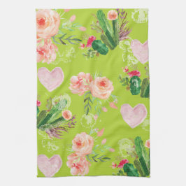 Paño De Cocina Hermoso Cactus Floral