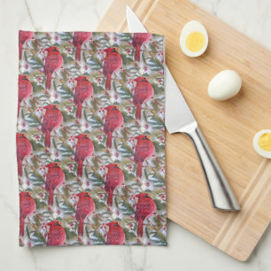 PAÑO DE COCINA HERMOSO CARDINAL ROJO