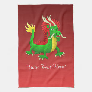 Paño De Cocina Hermoso Dragón del Año Nuevo Chino