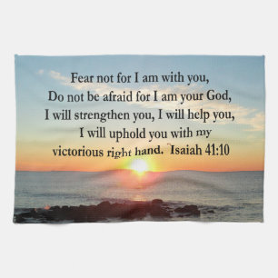 PAÑO DE COCINA HERMOSO ISAIAH 41:10 SUNRISE